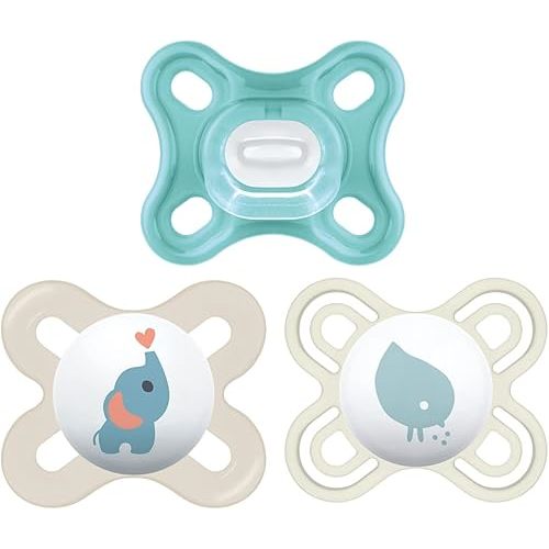 MAM Pacifier Newborn Variety Pack (1 Comfort, 1 Perfect Start, 1 Newborn Original Start) Best Pacifier for Breastfed Babies, 0-3 Months, Unisex, 3-Pack