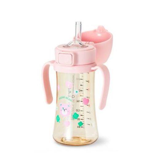 Grosmimi PPSU Straw Cup with Flip Top - 10oz (12 Months+) Stage 2 Straw Unicorn 10oz