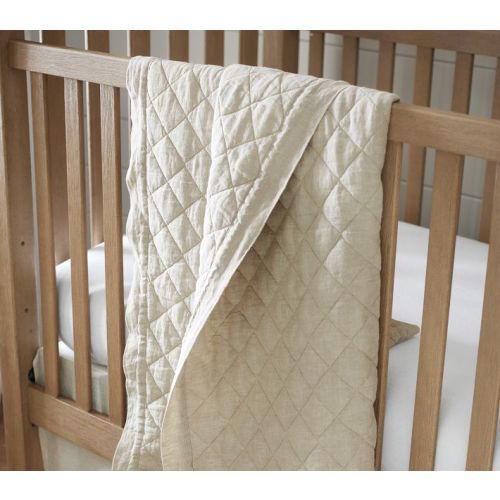 European Linen Baby Quilt | Pottery Barn Kids, Color: Flax