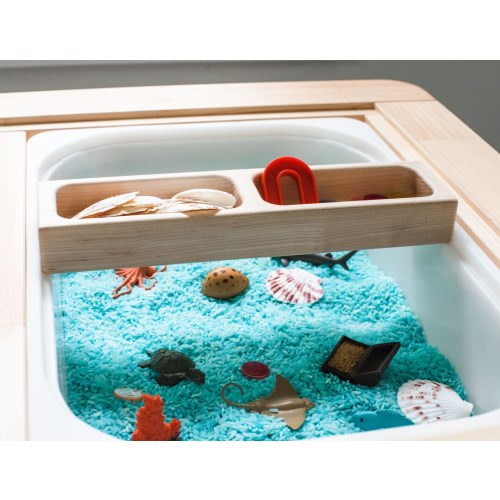 Sensory Bin Organizer Fits Popular Sensory Tables | Solid Maple Sanded Silky Smooth Sensory Table Bin Art Craft Activity Supplies Resources