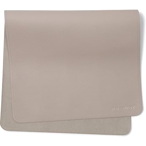 Vegan Leather Baby Changing Mat (16 X 30 in) - Multipurpose Wipeable and Portable Diaper Changing Mat - Foldable Travel Changing Mat (Grey)