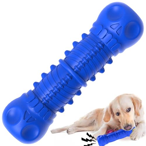 ZIKATON Dog Squeaky Toys for Aggressive Chewers, Durable Chew Toys for Large Medium Breed Dog, Dog Toys, Tough Durable Dogs Toys with Natural Rubber