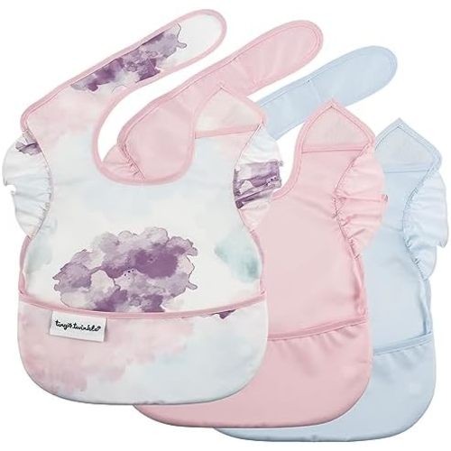 Tiny Twinkle Mess-Proof Baby Bib - Waterproof Bib for Baby Boy or Girl - PFAS, PVC, BPA, Phthalate Free - Baby Food Bibs