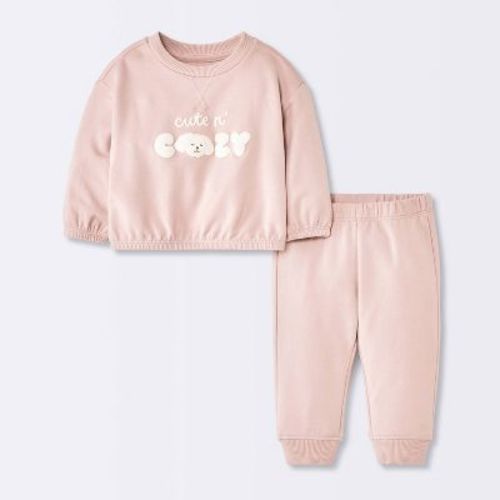 Baby Cute n' Cozy Sweatshirt and Joggers Set - Cloud Island™ Pink 0-3M