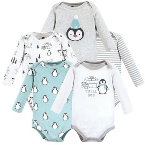 Hudson Baby Unisex Baby Cotton Long-Sleeve Bodysuits, Chill Out Penguin