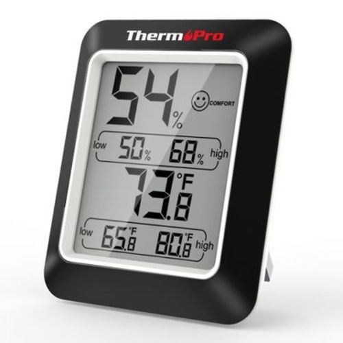 ThermoPro TP50W Digital Hygrometer Indoor Thermometer Room Thermometer and Humidity Gauge with Temperature Humidity Monitor in Black