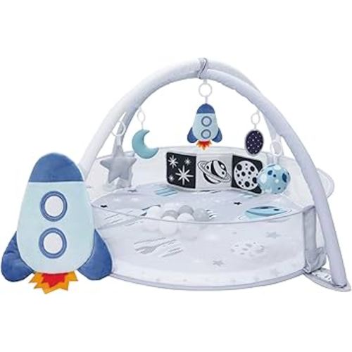 6-in-1 XL Play Mat & Play Gym, Baby Gym, Baby Activity Gym, Sensory Exploration and Motor Skill Development Toys (Space Gray)