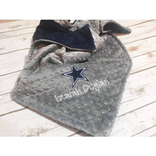 Baby Boy Blanket, Dallas Cowboys Inspired Blanket, Personalized Minky Blanket