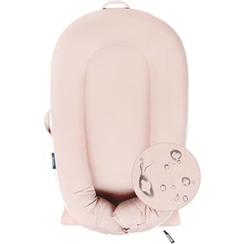 Organic Replacement Cover with Waterproof Pad | Premium Quality Spare Cover Certified Organic Cotton | Protects Against leaks | [Fits Dockatot Deluxe + Docks] (Cover Only) (Baby Pink)