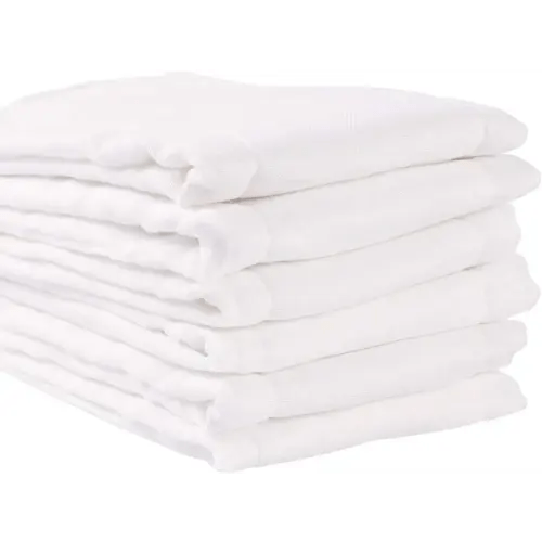 Fasoar Cotton Prefold Cloth Diapers - 100% Unbleached Premium Cotton, 6 Ply Baby Washable Diapers for Babies to Toddlers Multi-Use (10-35 lbs)(6ply 6 Count 01)