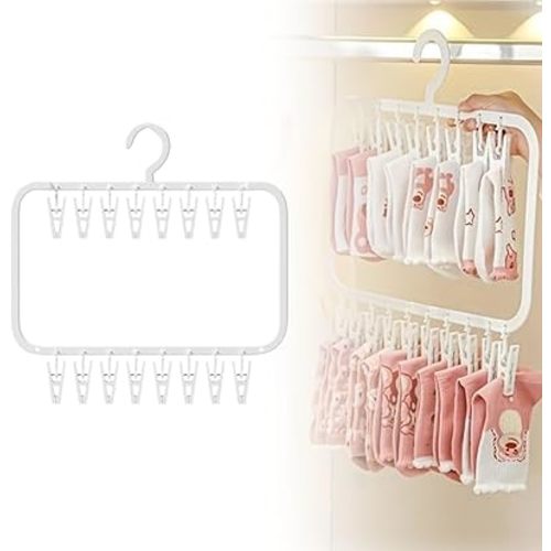 18 & 36 Clips for Socks and Underwear - Socks and Underwear Storage Clips - Space-Saving Multi-Functional Clothes Hanger - Door Hanging - Strong Clamp for Organizing (B01)