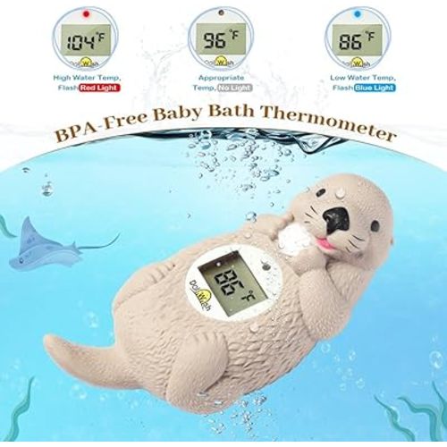 Baby Bath Thermometer for Infants Digtal Baby Water Thermometer for Bathtub Temperature Measure,Safty Kids Bath Floating Toy,Otter-OWN