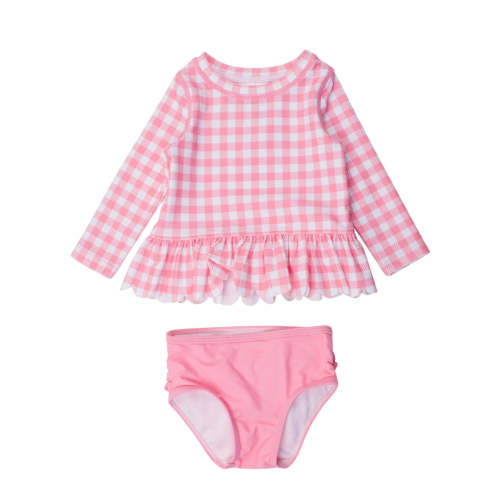 Bubblegum Gingham Scalloped 2-Piece Swimsuit