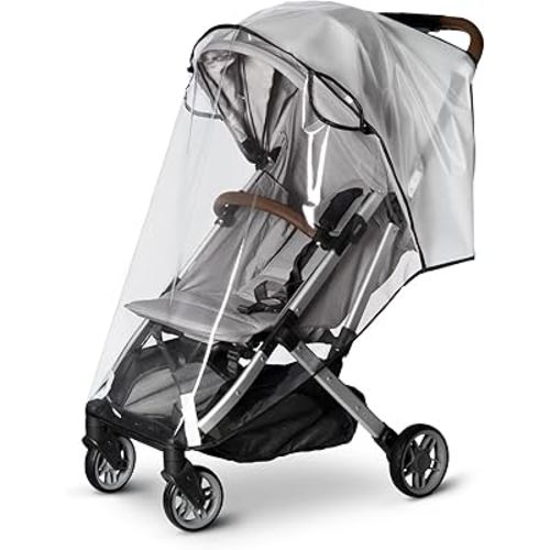 Bemece Stroller Rain Cover, Universal Stroller - Waterproof Windproof Travel Weather Shield Thick & Durable Protect from Dust and Snow with Breathable Ventilation Mesh Clear Visibility