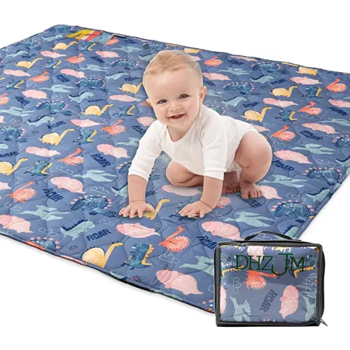 DHZJM Baby Playpen Mat,One-Piece Crawling Tummy Time Mat Non Slip for Floor- Compatible for LIAMST Baby Playpen 50x50 Inches-Baby Registry Search(Dinosaur)