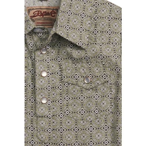 Rafter C Infant Boy's Sage & Medallion Long Sleeve Western Onesie