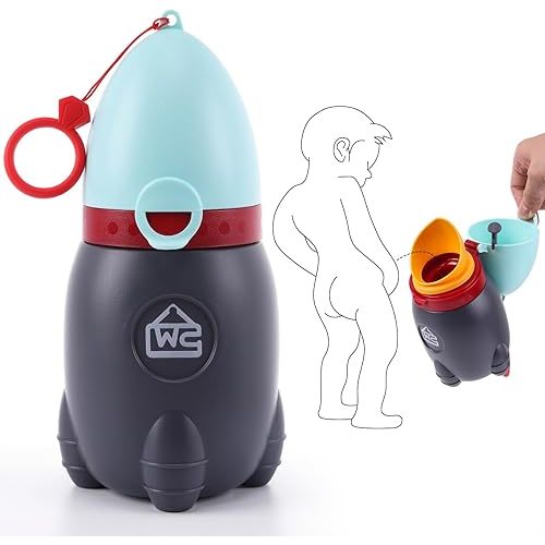2025 Upgraded Travel Urinal for Kids,Rocket Toys Portable Emergency Urinal for Toddler,Light and Easy to Carry,Suitable for Car,Travel,Camping and Children's Urinal Potty Training(Quiet Blue)