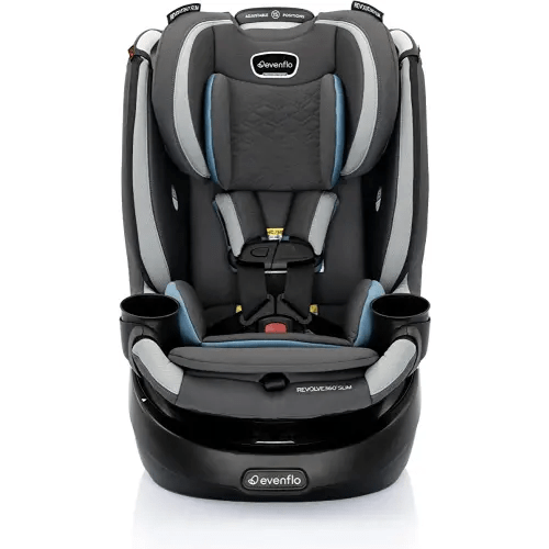 Evenflo Revolve360 Slim 2-in-1 Rotational Car Seat with Quick Clean Cover (Stow Blue)