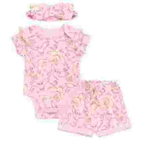 Harry Potter Hedwig Owl Ribbed Bodysuit, Shorts and Headband 3 Piece Outfit Set Newborn to Infant