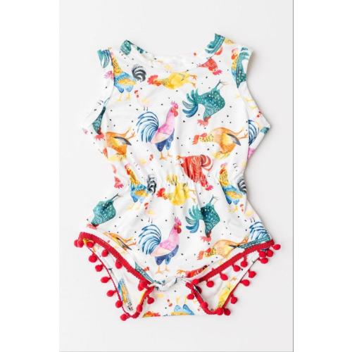 Rooster Pom Pom Romper | Mila & Rose