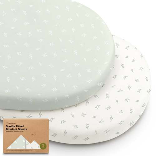 2-Pack Soothe Fitted Bassinet Sheets (Herb)