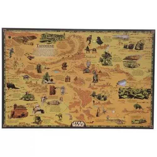 Star Wars Tatooine Map Wood Wall Decor