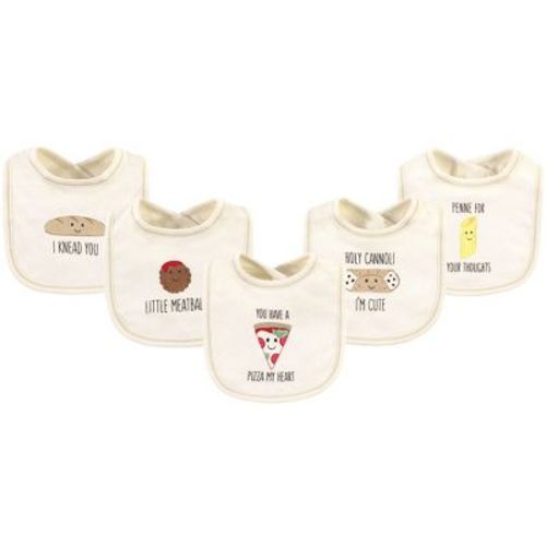 Touched By Nature Baby Organic Cotton Bibs 5pk, Pizza, One Size