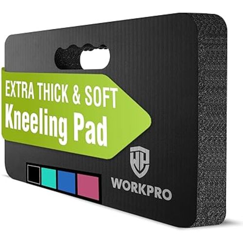 WORKPRO Extra Thick Kneeling Pad, Soft Foam Cushioning for Knee, Large Foam Kneeler Mat for Gardening, Bathing Baby, Workout Supplies, 17.5 x 11 x 1.5 in, Black