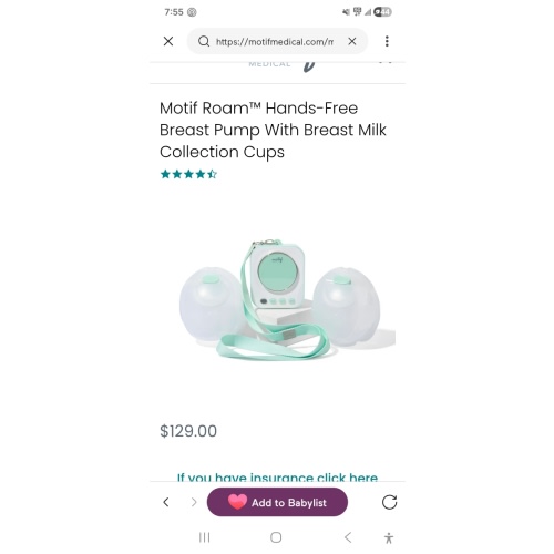 Roam Hands-Free Breast Pump With Collection Cups | Motif Medical
