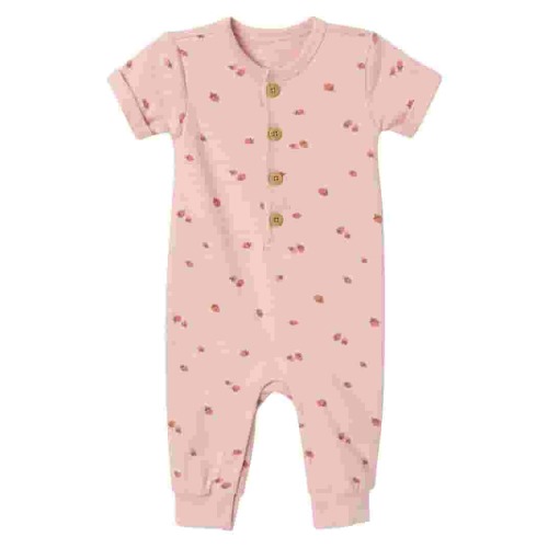 Modern Moments by Gerber Gender Neutral Short Sleeve Henley Romper, Sizes 0/3 Months - 24 Months