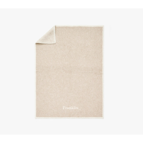 Custom Franklin Baby Blanket- taupe color with  ivory writing