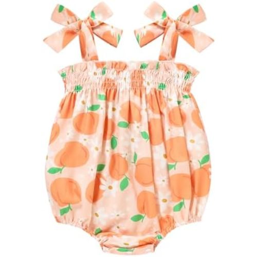 Baby Girl Summer Clothes Newborn Girl Outfits Cute Strap Baby Girl Romper Jumpsuit Infant Floral One Piece Bodysuit