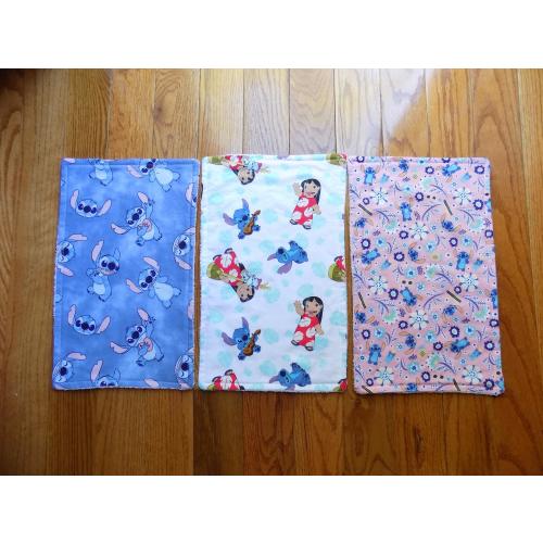 Set of 3 Lilo and Stitch Burp Cloths - Baby Shower Gift