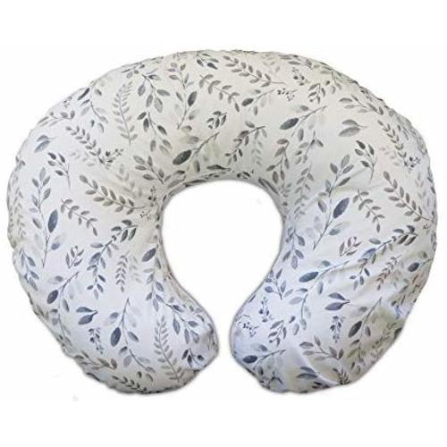 Boppy Original Nursing Pillow & Positioner, Gray Taupe Leaves, Cotton Blend Fabric with Allover Fashion