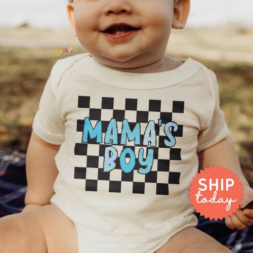 Mamas Boy Onesie®, Cute Baby Shower Clothing, Newborn Boy Baby Bodysuit, Gender Reveal Clothing, Baby Boy Clothes, (BC-FAM26)