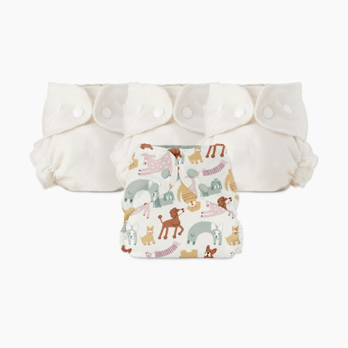 Esembly Blowout Proof Cloth Diaper Bundle - Off Leash, Size 1 (7-17lbs)