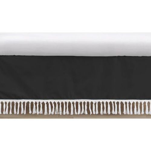 Sweet Jojo Designs Boy or Girl Gender Neutral Unisex Baby Crib Bed Skirt Bohemian Fringe Black and White