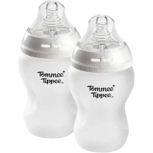 Tommee Tippee Silicone Coated Glass Natural Start Baby Bottles for Feeding from Newborn Up, 9oz, 2 Pack