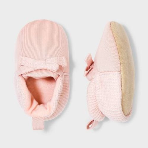 Baby Girls' Newborn Booties - Cloud Island™ Pink 0-3m