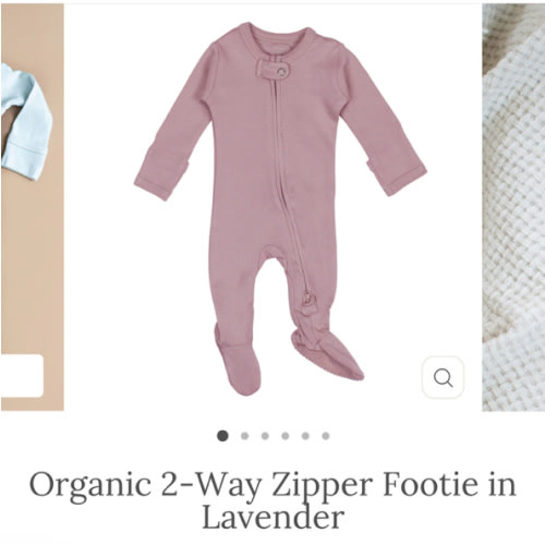 Organic 2-Way Zipper Footie in Lavender – L'ovedbaby