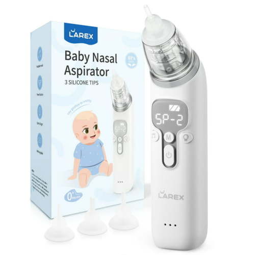 Baby Nasal Aspirator,Larex Nose Sucker for baby Electric Nose Cleaner-3 Levels Power Suction,Music and Light Function