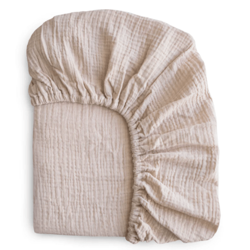 Mushie Extra Soft Muslin Crib Sheet - Blush