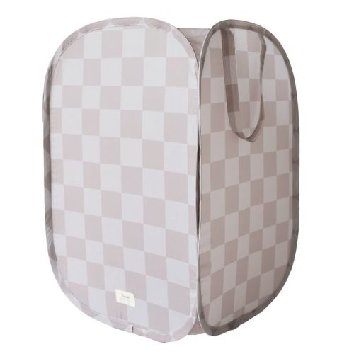 3 Sprouts Baby & Kids Recycled Fabric Pop-up Laundry Hamper - Checkerboard Beige