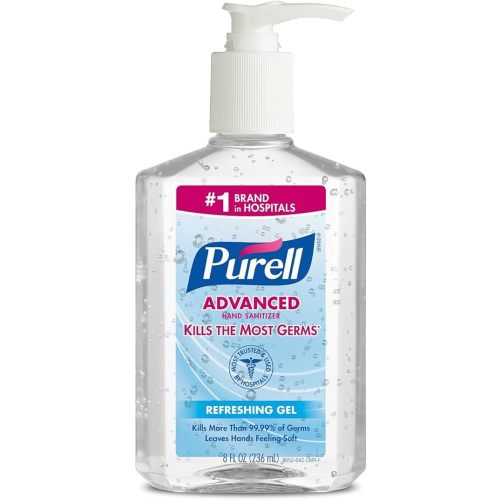 Advanced Hand Sanitizer Refreshing Gel, Clean Scent, 8 oz Pump Bottle / 4 Bottles