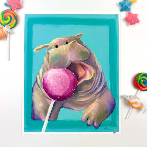 Hob the Hippo | Art Print – Abigail Emmert Art