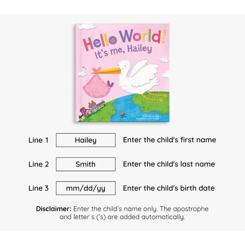 Hello World Personalized Book For Girls