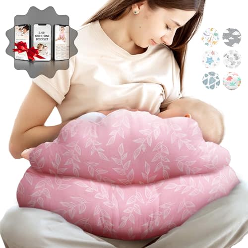 PILLANI Nursing Pillow, Plus Size Breastfeeding Pillows for Enhanced Support & Comfort for Mom & Baby, Removable Cotton Cover, Adjustable Waist Strap, Breastfeeding Essentials, Baby Registry Search