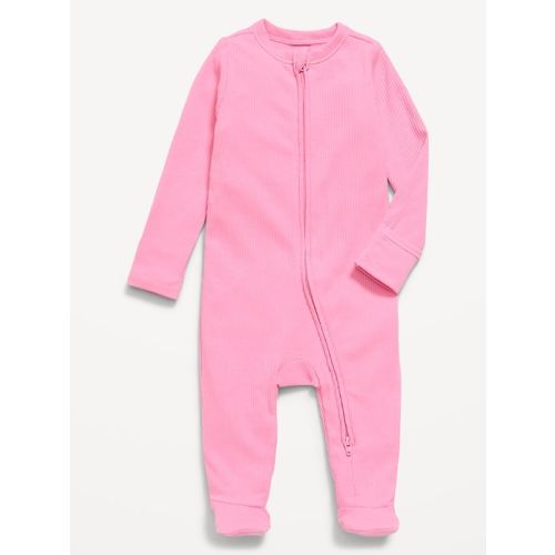 Ribbed 2-Way-Zip Sleep & Play Footed One-Piece for Baby