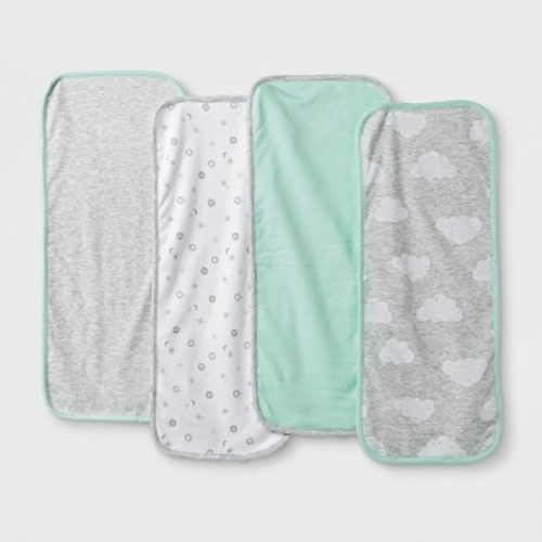 Baby Girls' 4pk Burp Cloth Set - Cloud Island™ Mint