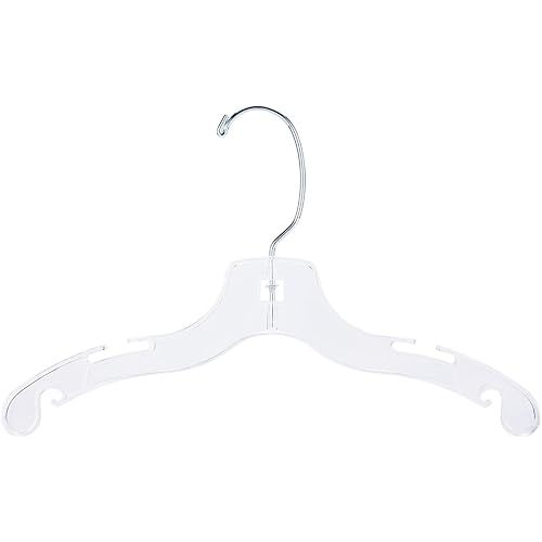 SSWBasics 12" Children's Plastic Hangers - Case of 100 - Clear Plastic Hangers with Swivel